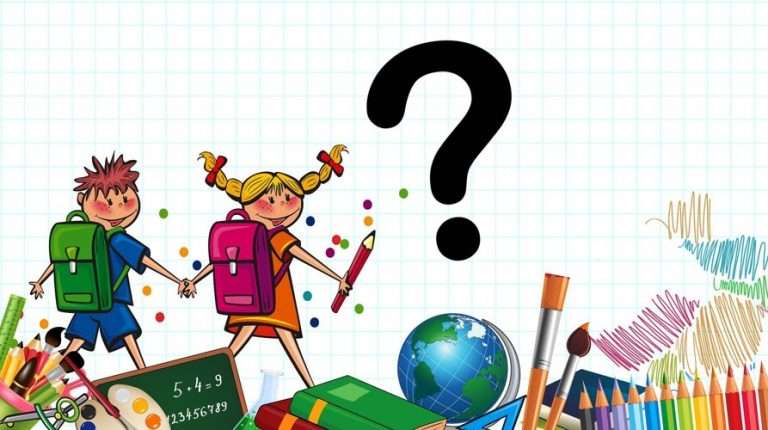 Disegno bambini che vanno a scuola