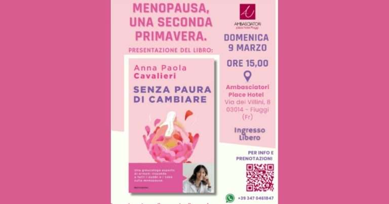 locandina dell'evento del 9 marzo sulla menopausa