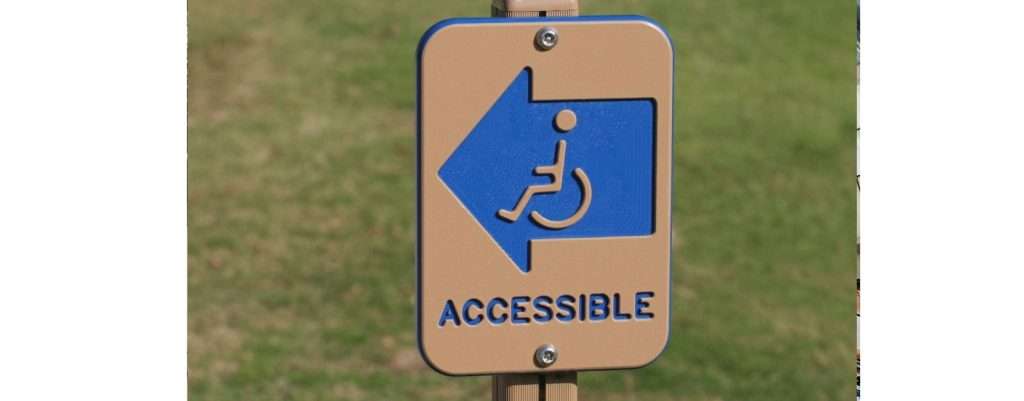 cartello con immagine simbolica di persona con disabilià